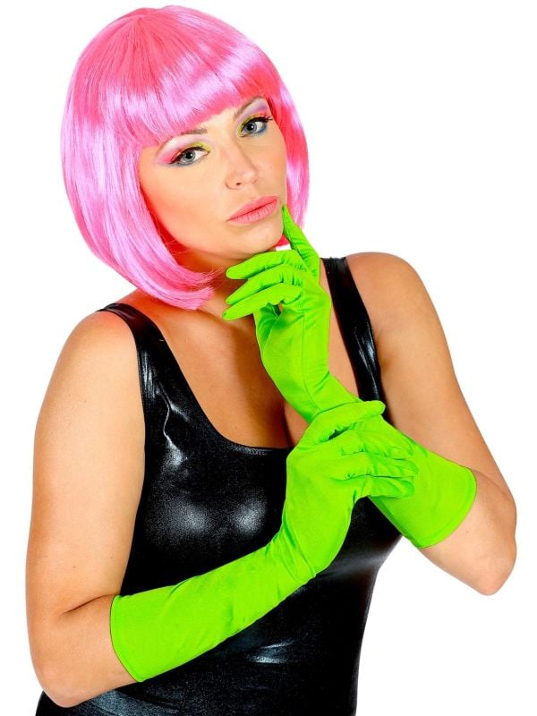 Lange neon groene handschoenen