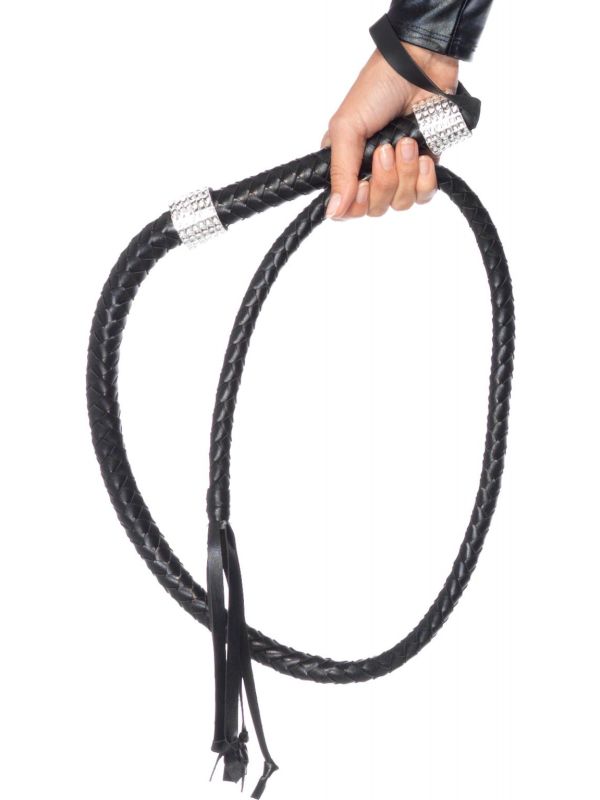 Lange zwarte zweep main product photo