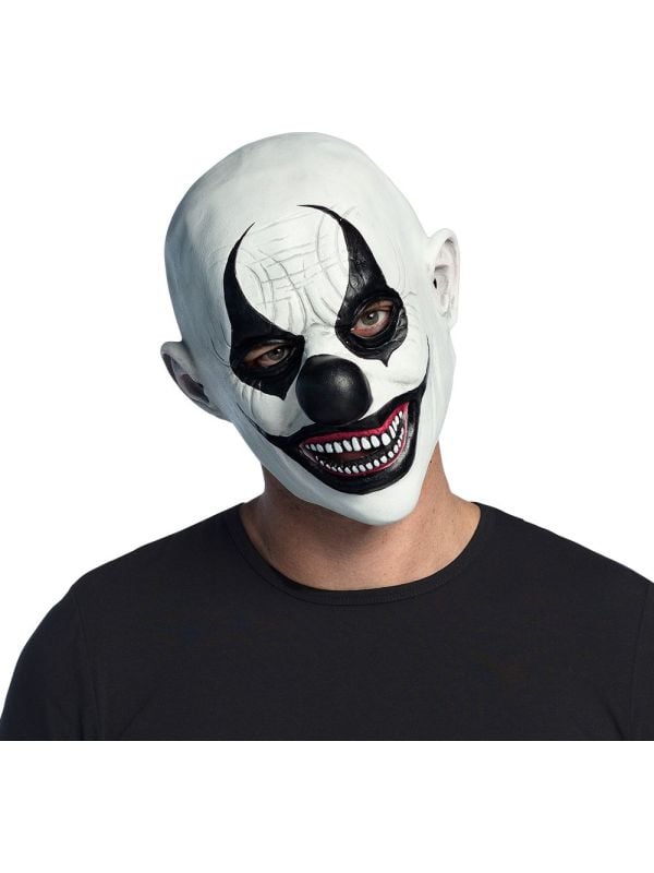 Latex Hoofdmasker Evil Clown wit halloween
