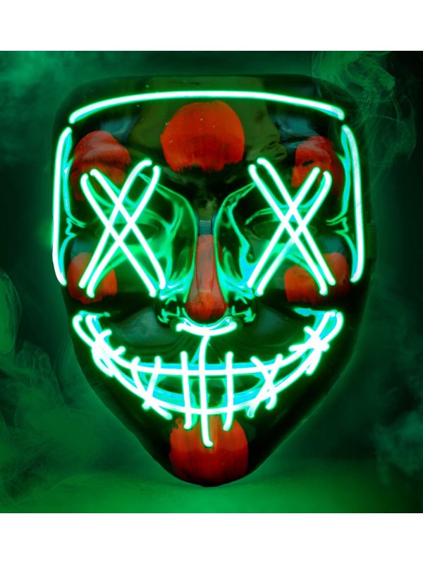 Led Horror Halloween Masker Groen Dames Heren