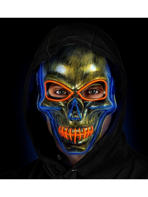 Led Schedelmasker Goud Dames Mannen