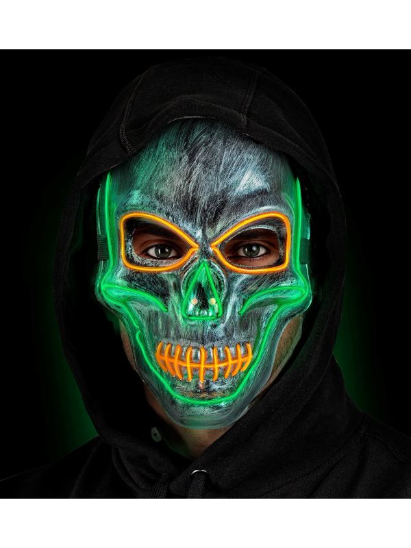 Led Schedelmasker Zilver Dames Mannen