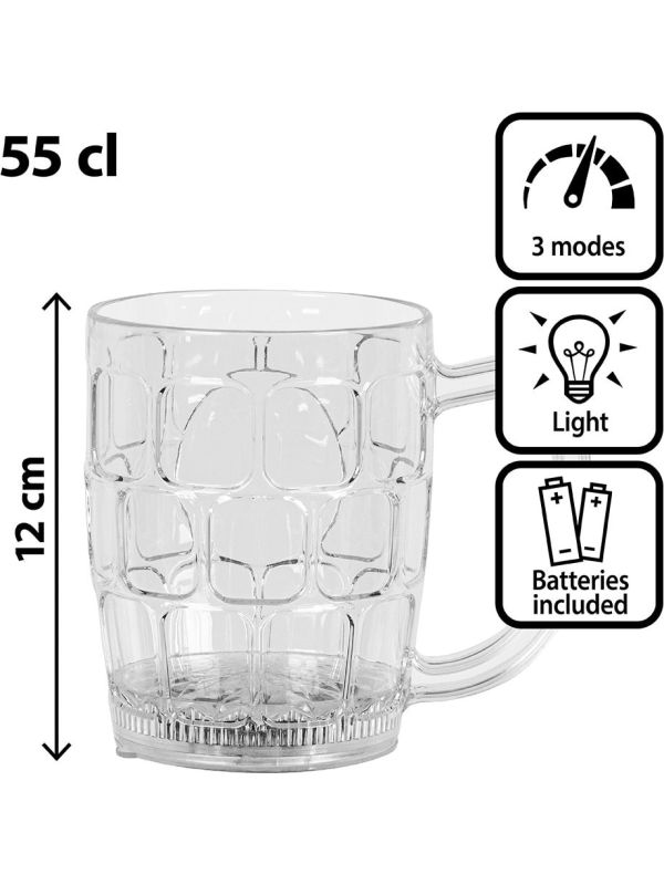 LED Verlichte Plastic Bierpul Bierfeest 55cl