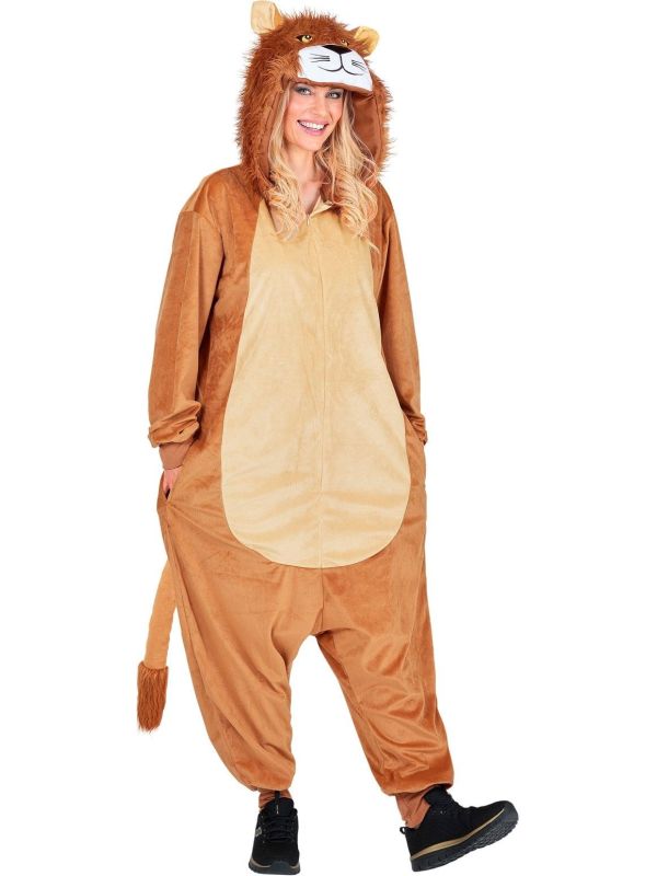 Leeuw Onesie Bruin Volwassenen