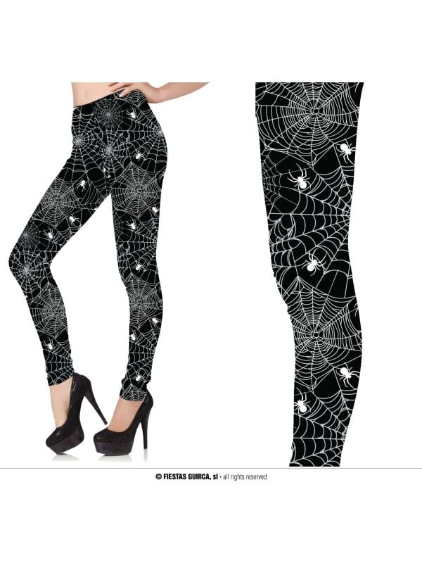 Legging dames zwart halloween spinnenweb