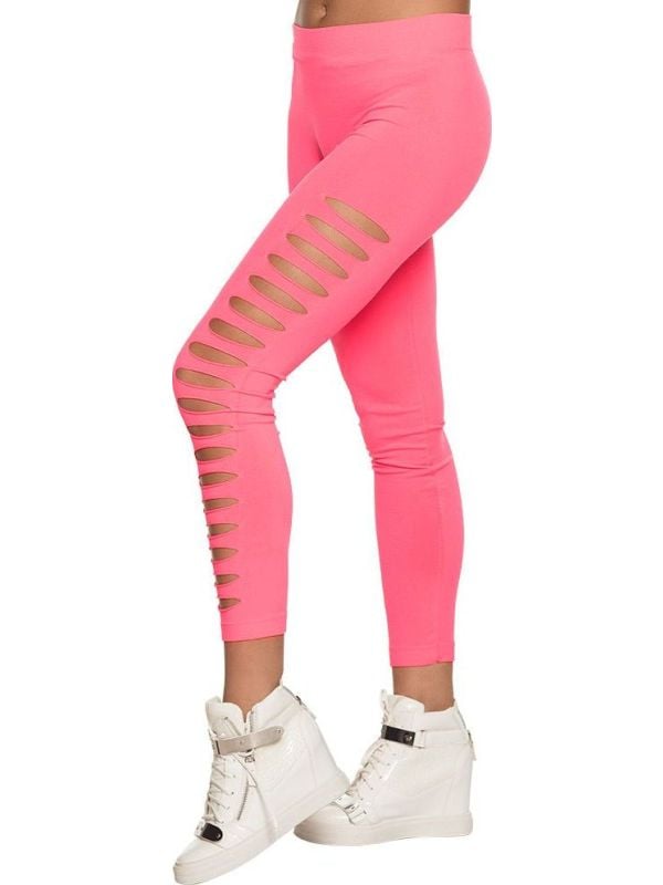 Legging met gaten roze