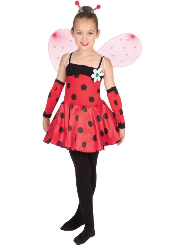 Lieveheerstbeestje Kostuum Rood Zwart Gestipt Meisjes