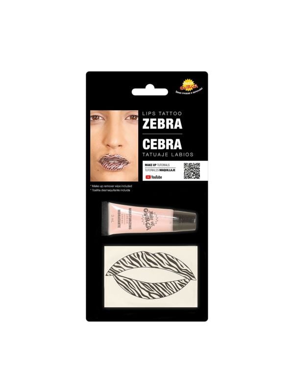 Lip tattoo zebraprint