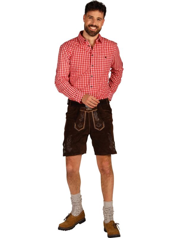 Luxe Donkerbruine Tiroler Oktoberfest Lederhosen Heren