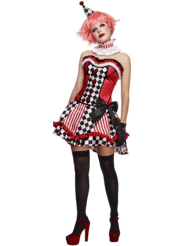 Luxe geblokte clown jurk main product photo
