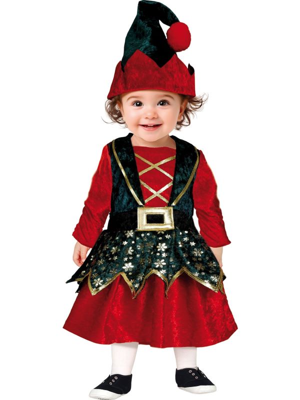 Luxe kerst elf jurk baby main product photo