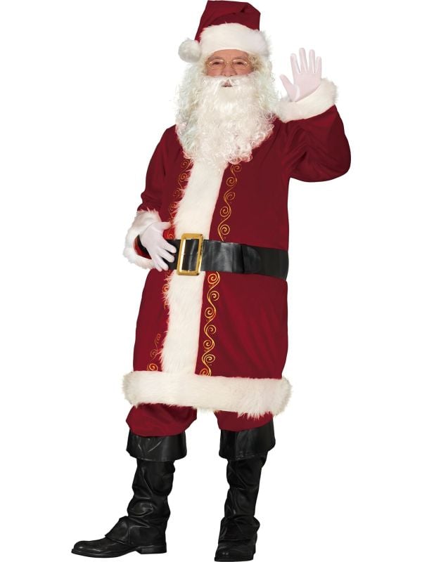 Luxe kerstman kostuum bordeaux rood volwassenen