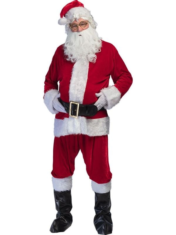 Luxe Kerstman Outfit L/XL Rood Stretch