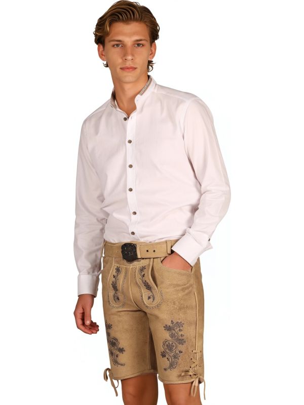 Luxe Tiroler Oktoberfest Lederhosen Beige Heren