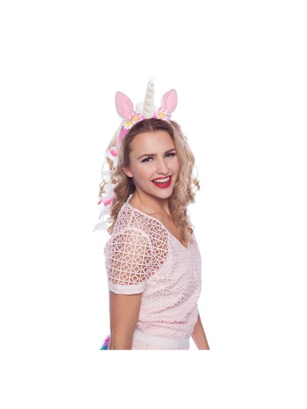 Luxe unicorn tiara met bloemen