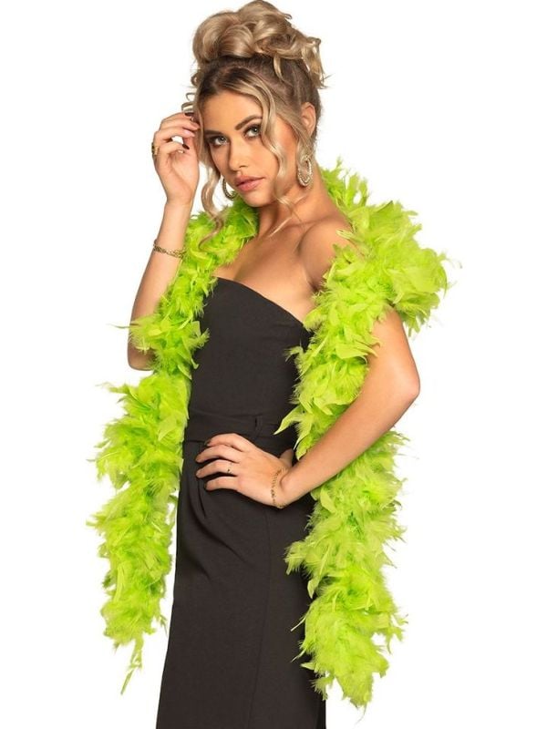 Luxe veren boa lime main product photo