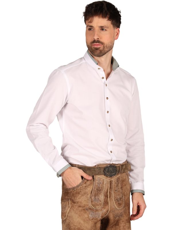 Luxe Witte Oktoberfest Blouse met Groene Accenten Heren