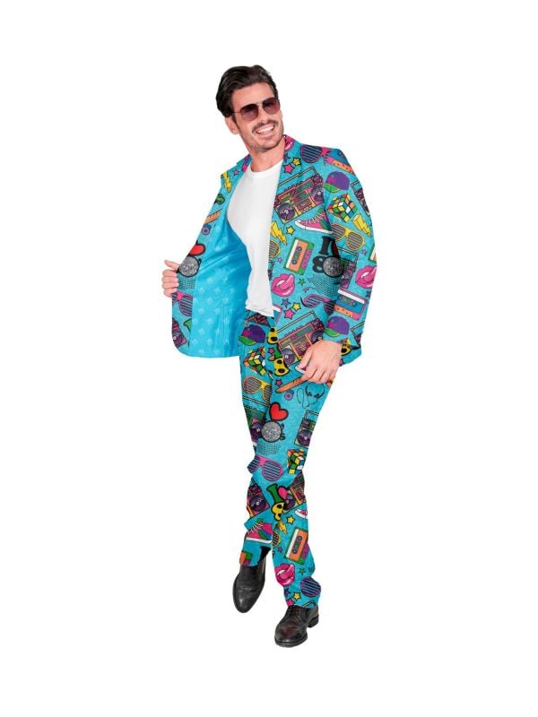 Maatpak 80s lover blauw mannen