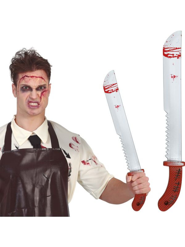 Machete met zaag 60 cm halloween
