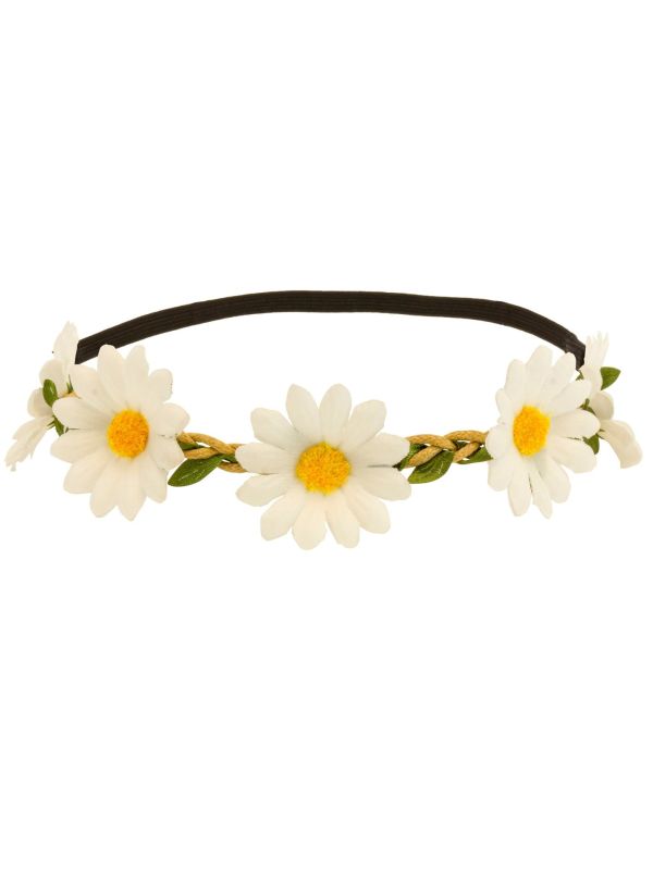 Madelief Flower Power Hoofdband Wit