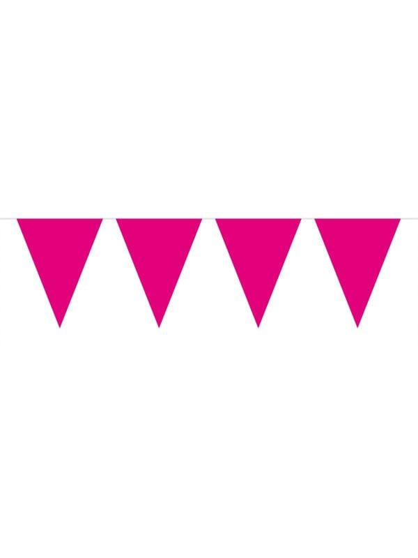 Magenta roze vlaggenlijn 10 meter uni