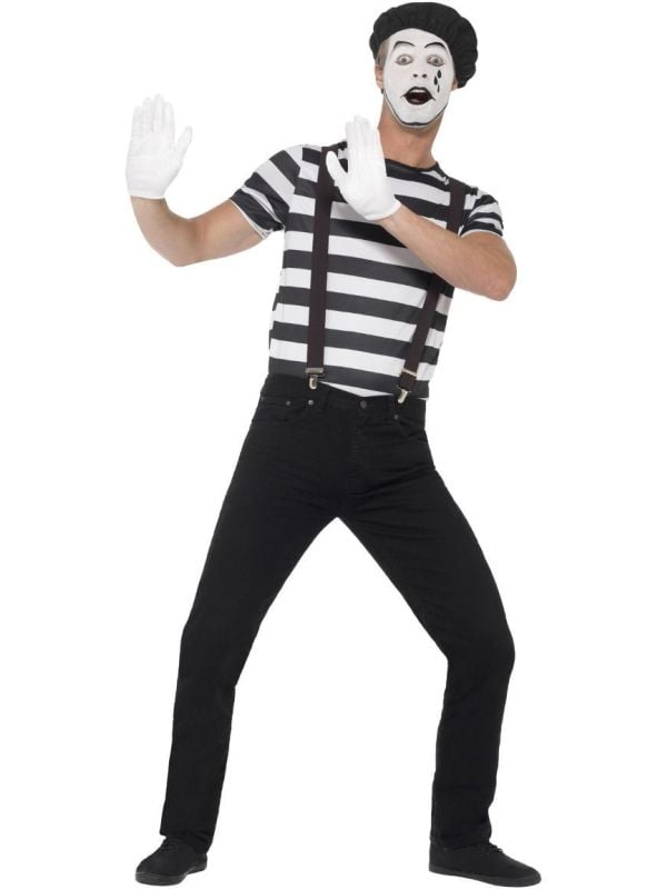 Mannen Mime Artiest Outfit