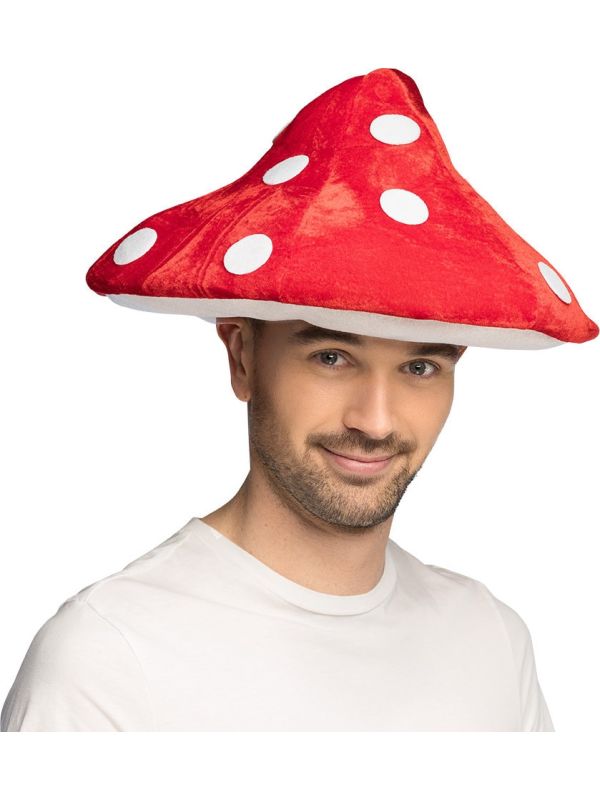 Mario Toad Hoed Rood Wit