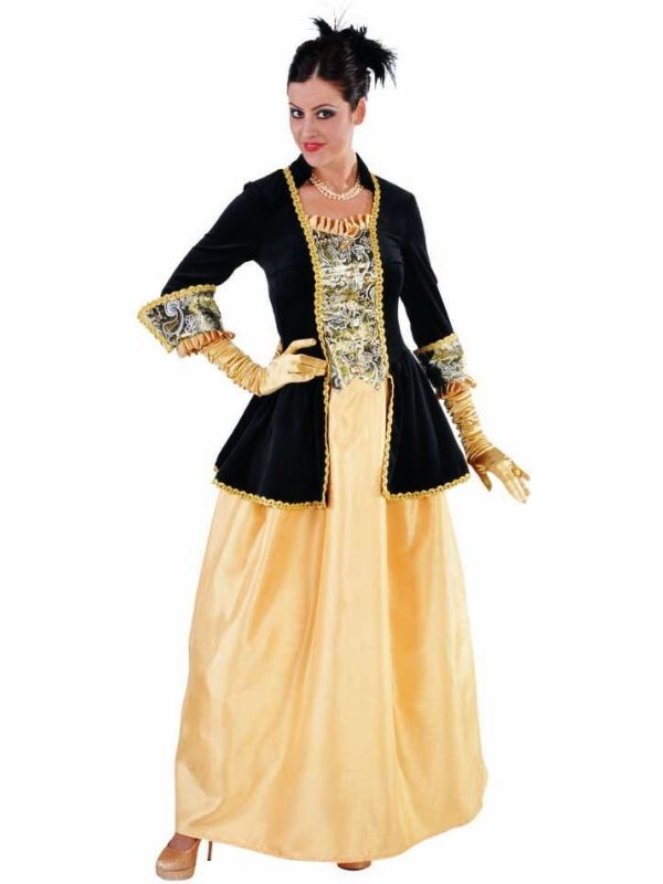Markiezin jurk zwart-geel vrouwen main product photo