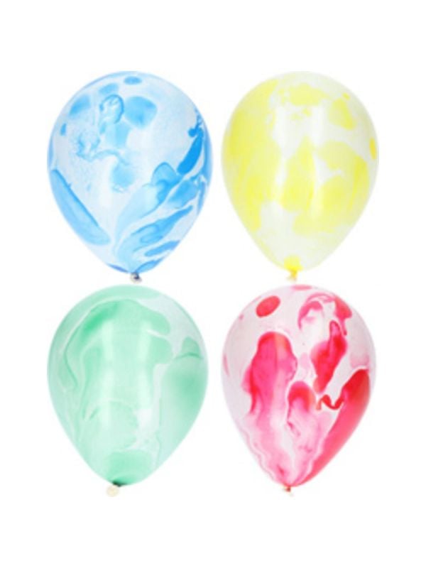 Marmer meerkleurige ballonnen 6 stuks main product photo