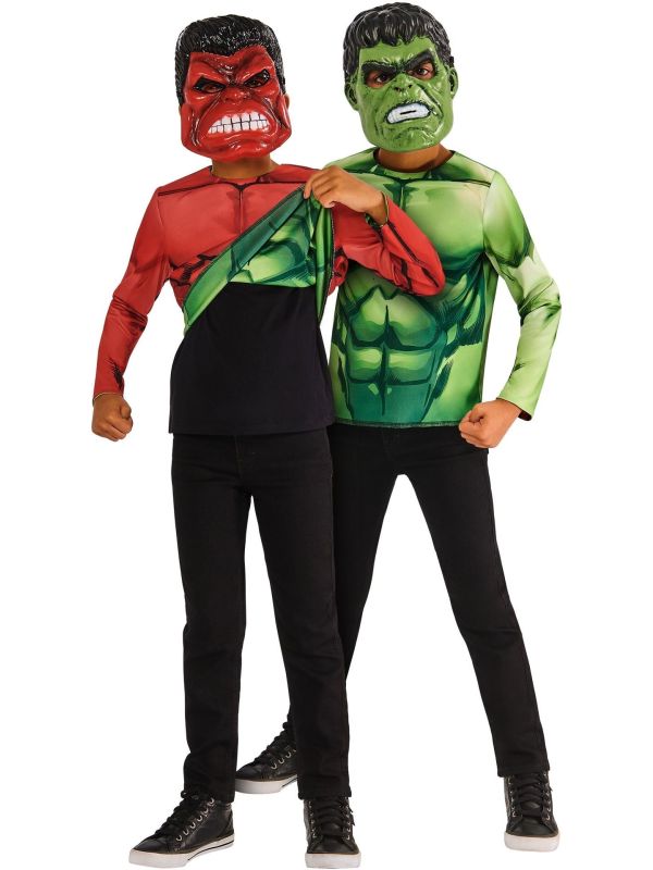 Marvel Hulk Shirt Omkeerbaar met Maskers