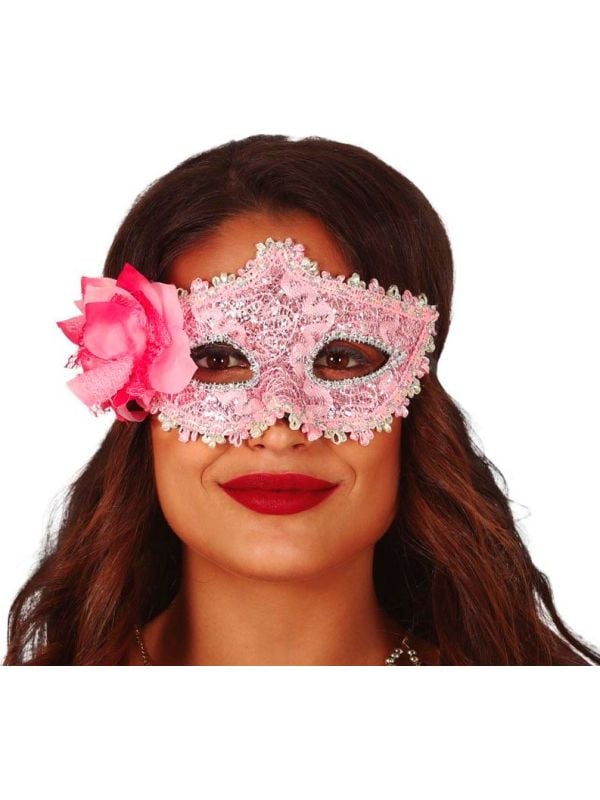 Masquerade oogmasker met bloem