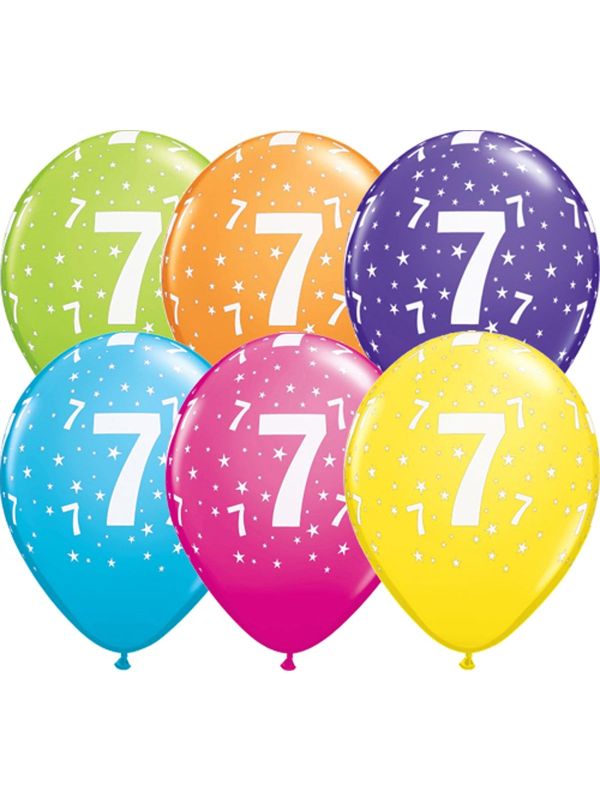 Meerkleurige 7 jaar ballonnen 25 stuks main product photo