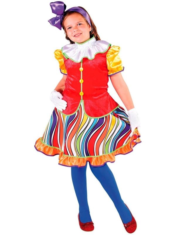 Meisjes clown regenboog jurk main product photo