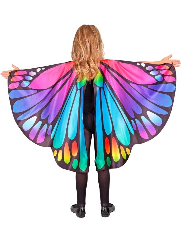 Meisjes Vlinder Kostuumset met Vleugels en Oogmasker 100x70 Cm