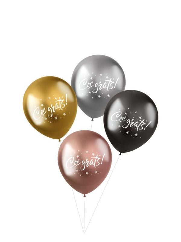 Metallic shimmer ballonnen congrats