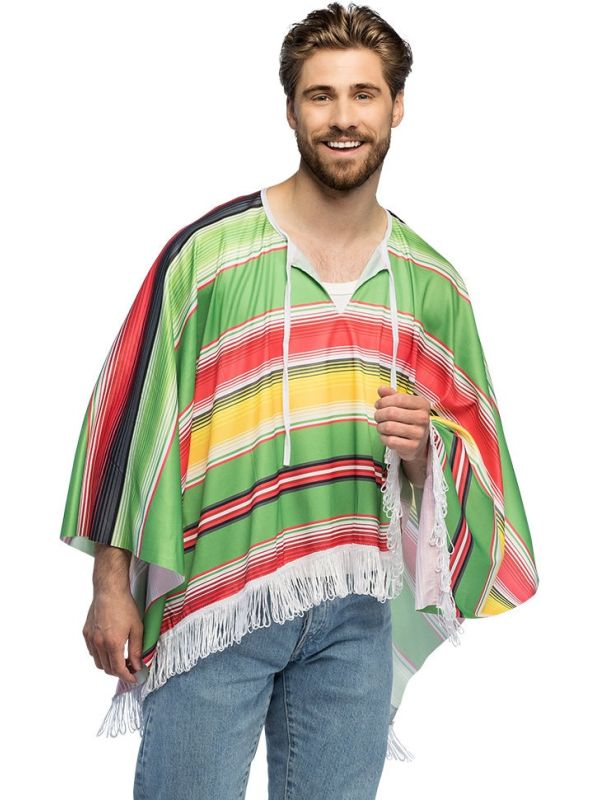 Mexicaanse Poncho Heren Multikleur