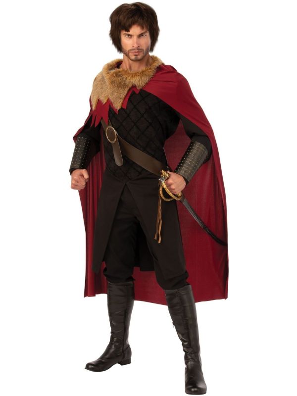 Middeleeuwse Krijger Kostuum met Mantel Heren