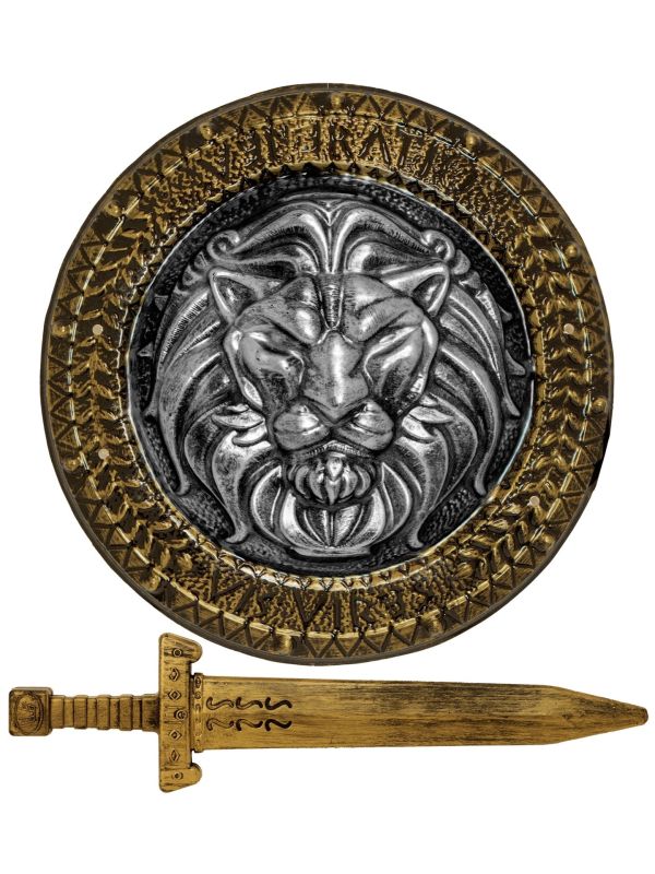 Middeleeuwse Ridderset met Leeuw Schild en Zwaard Dames Heren