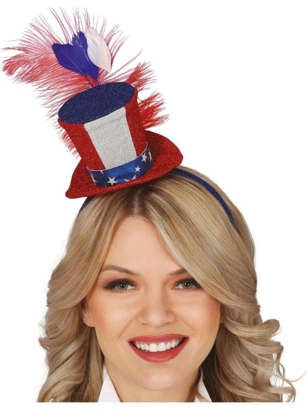 Mini hoedje Amerika glitter