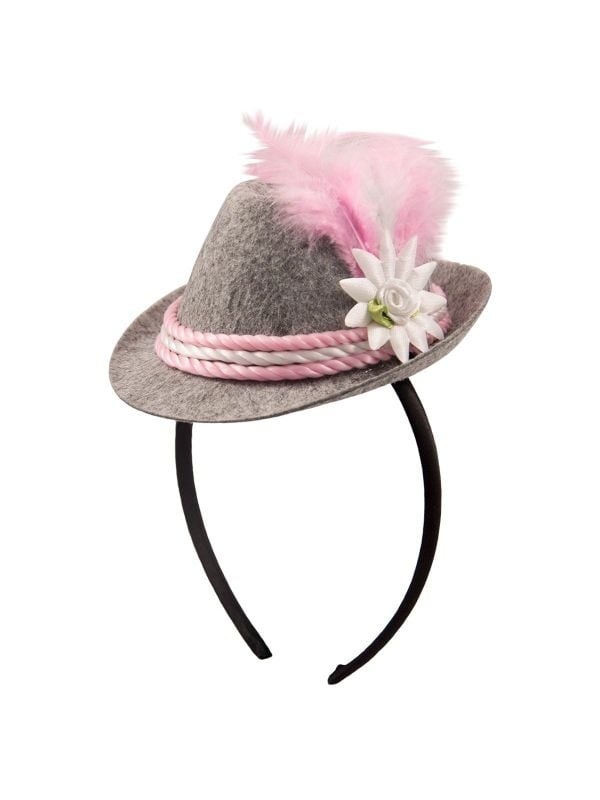 Minihoedje haarband oktoberfest roze
