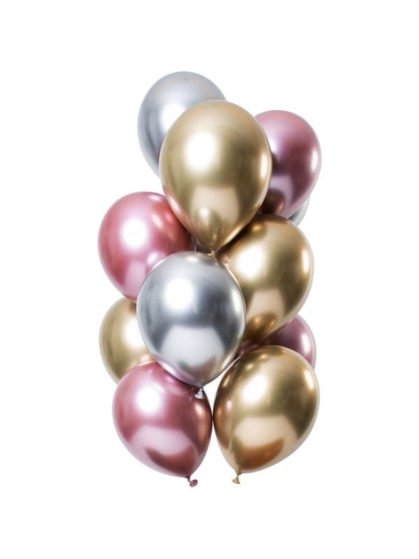 Morganite mirror effect ballonnen 12 stuks