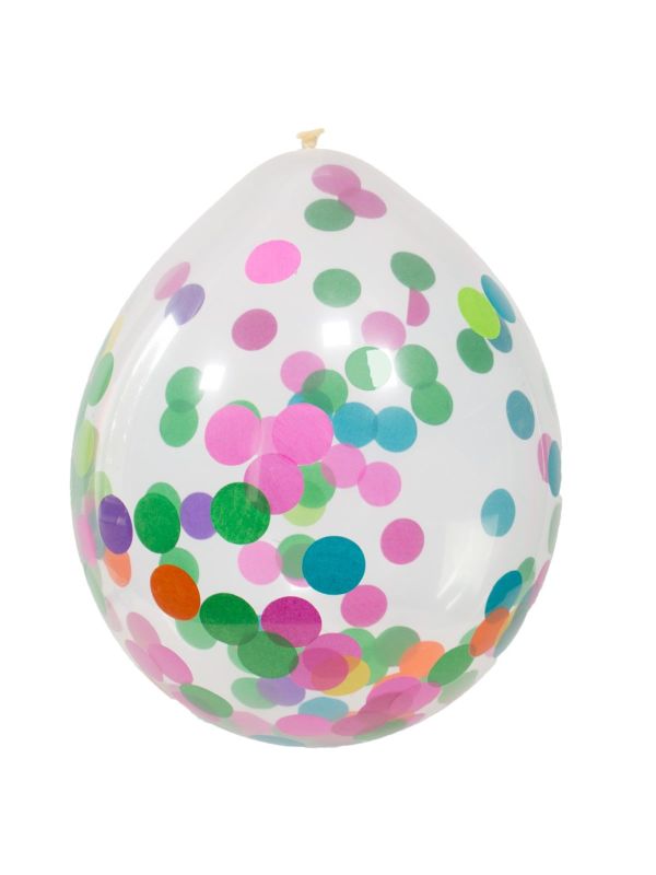 Multicolor confetti ballonnen 4 stuks