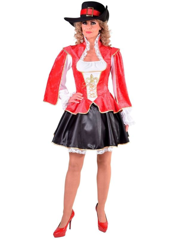 Musketier jurk kort rood vrouwen main product photo