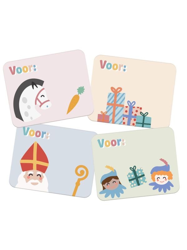 Naamstickers Cadeau Sint en Pieten