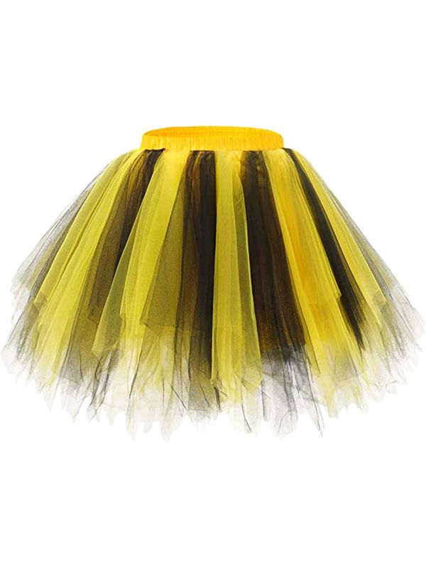 Neon Geel Zwarte Dames Tutu met Binnenzak