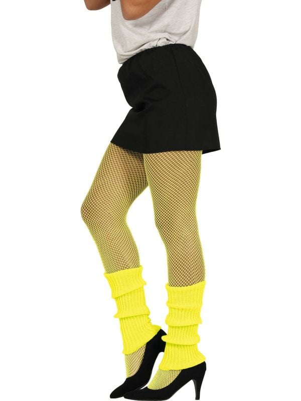 Neon gele beenwarmers