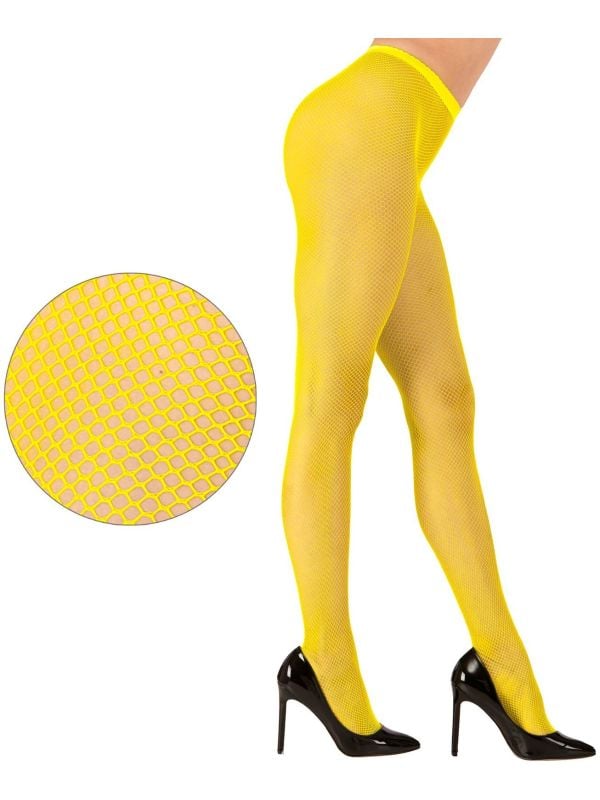 Neon gele visnet panty