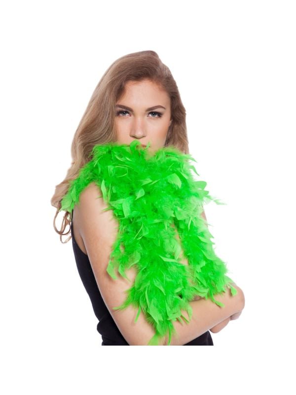 Neon groene luxe veren boa 180cm main product photo