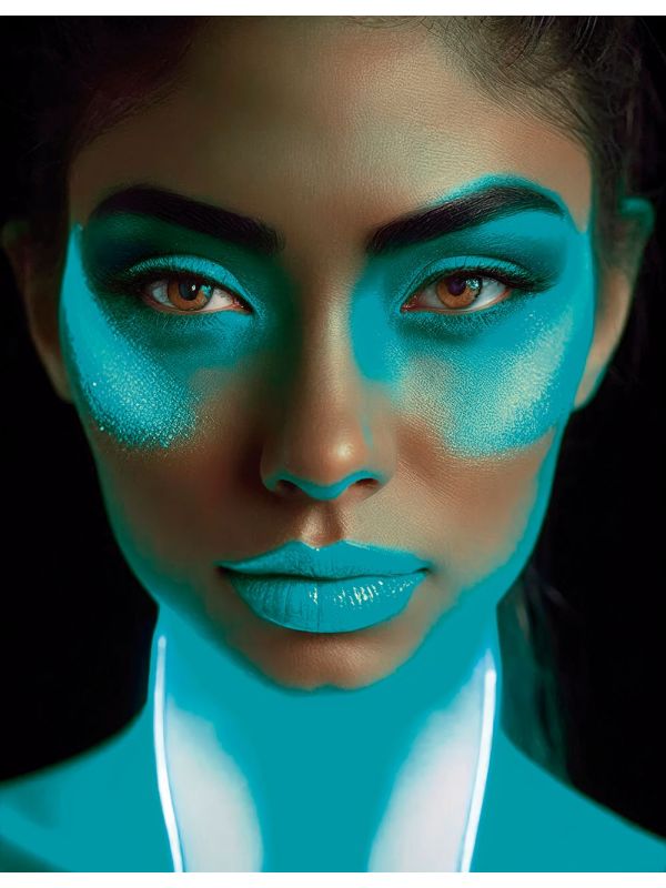 Neon make-up blauw