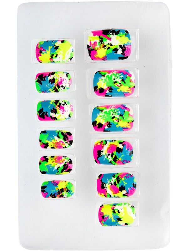 Neon nagels gevlekt